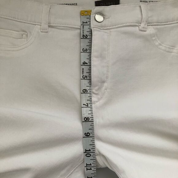 DL1961 Mara Straight Mid-Rise Instasculpt Ankle Jeans White Size 14/32 - Picture 13 of 15